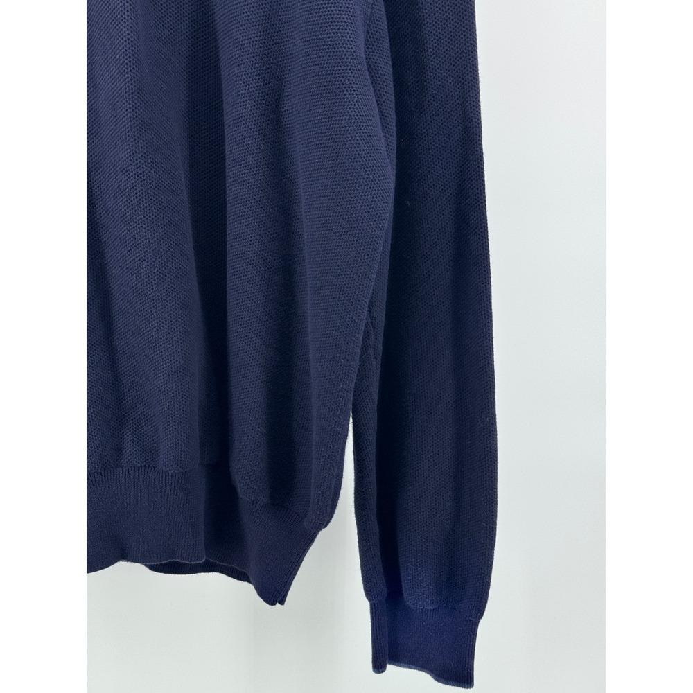 Polo Ralph Lauren Quarter Zip Sweater Mens XL Navy Blue Pima Cotton - Picture 8 of 14